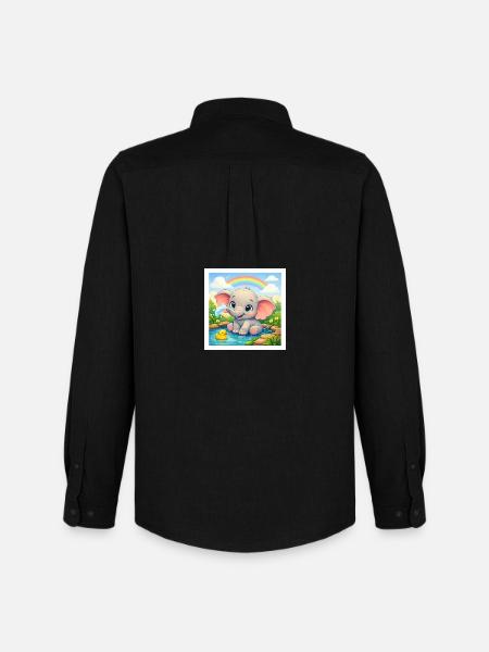 Elli l’Éléphant - Chemise Oxford homme Stanley/Stella - noir