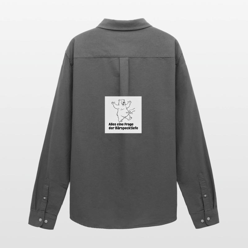 Bear Fat Depth White Men's Oxford Shirt by Stanley/Stella