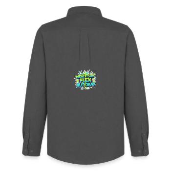 Weird Flex Okay Graffiti - Männer Oxford Hemd von Stanley/Stella - Anthrazit - Hinten - AI Model Male 185 dark (185cm)