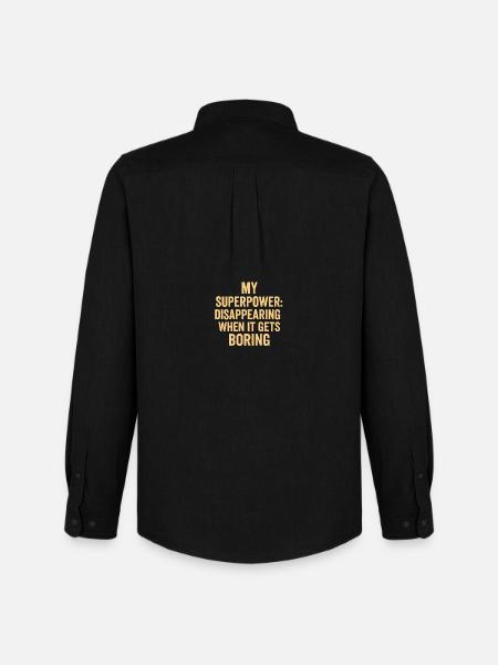My Superpower: Disappearing Boring - Men's Oxford Shirt by Stanley/Stella - black