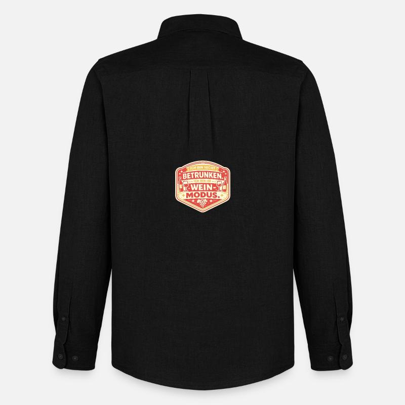 Weinmodus Badge - Männer Oxford Hemd von Stanley/Stella - Schwarz