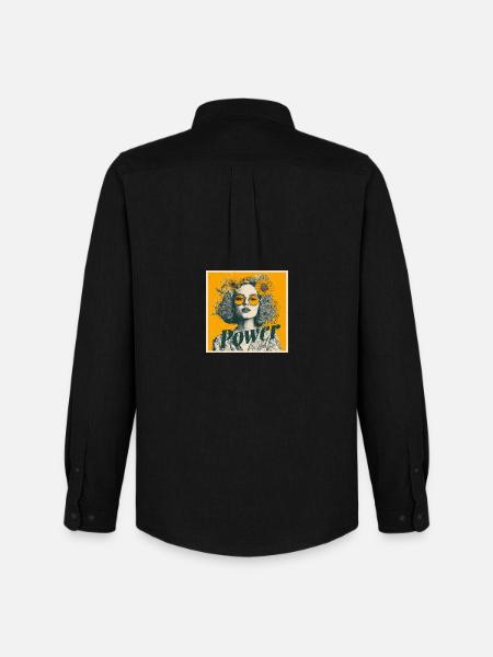 Power! Girl! Sunflower! - Men's Oxford Shirt by Stanley/Stella - black