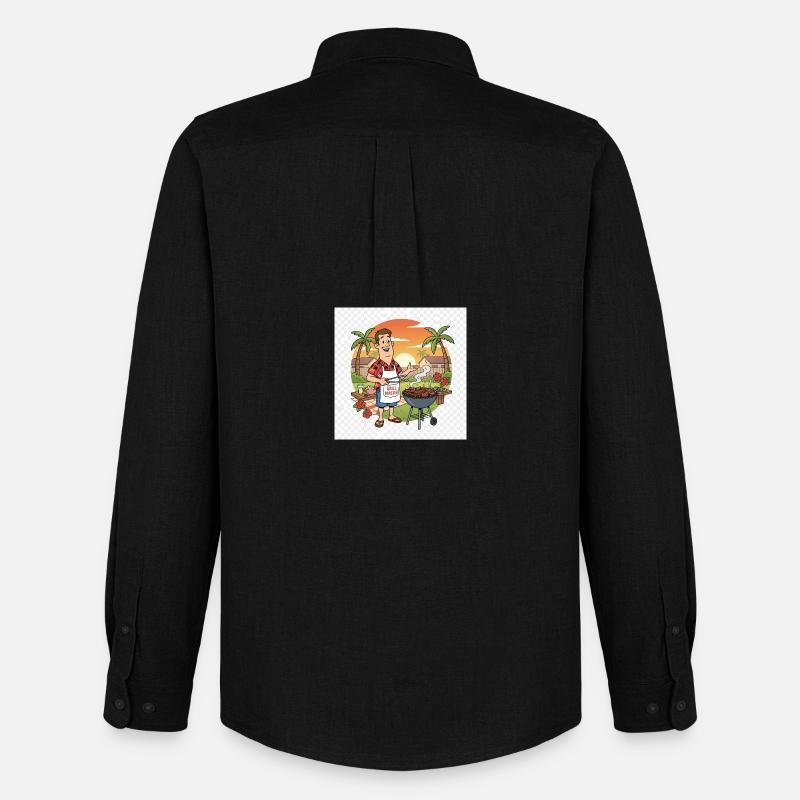 Grillmeister - Männer Oxford Hemd von Stanley/Stella - Schwarz