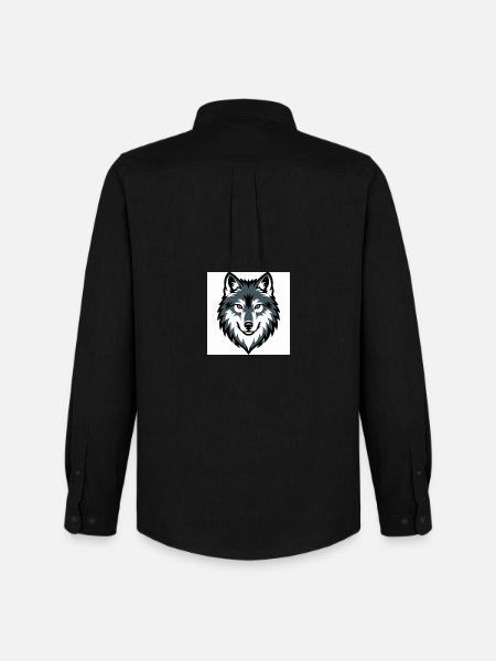 Wolf Graphic Emblem - Men's Oxford Shirt by Stanley/Stella - black
