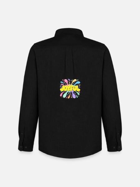 Freudiger Burst Psychedelischer Spritzer - Männer Oxford Hemd von Stanley/Stella - Schwarz