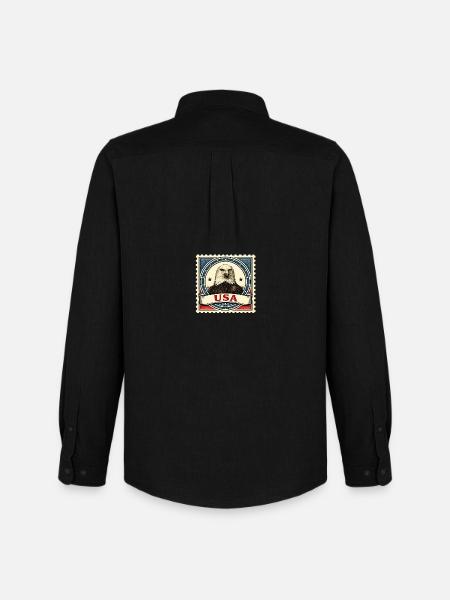 Patriotic Eagle Stamp - Men's Oxford Shirt by Stanley/Stella - black