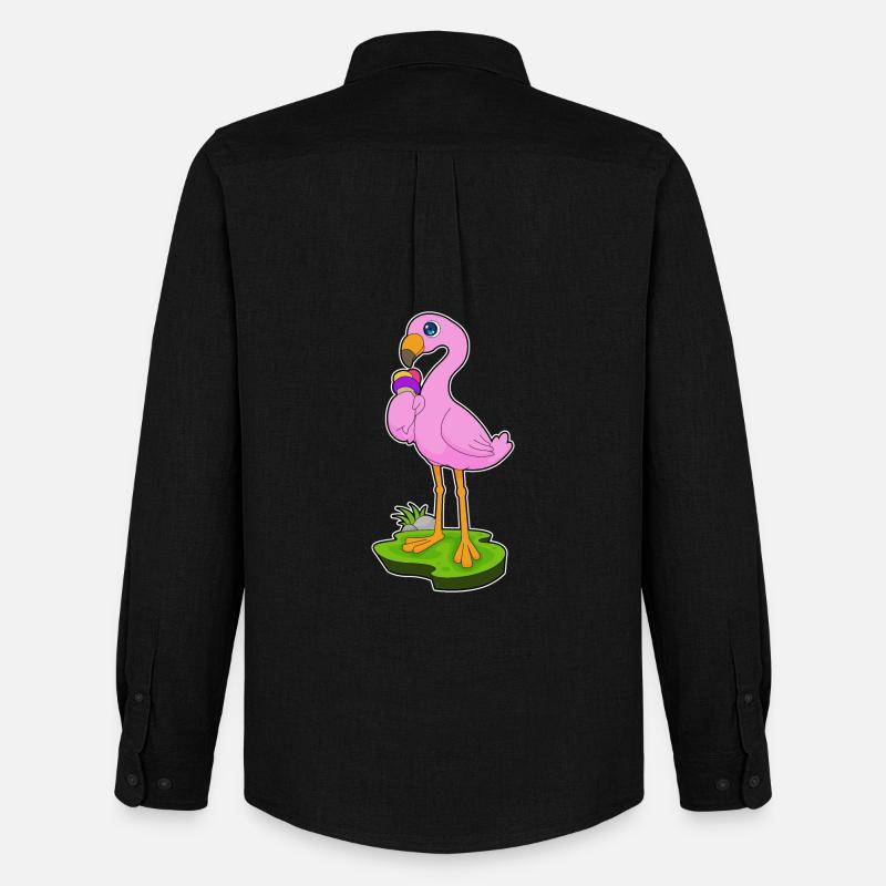 Flamingo Waffeleis - Männer Oxford Hemd von Stanley/Stella - Schwarz
