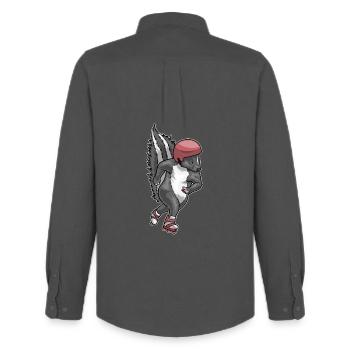 Skunk Inline skating Inline skates - Men's Oxford Shirt by Stanley/Stella - anthracite - Back - AI Model Male 185 dark (185cm)