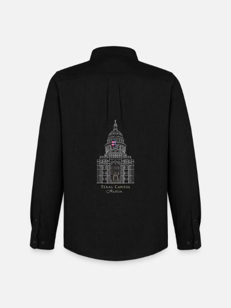 Austin, drawing Texas Capitol, USA - Men's Oxford Shirt by Stanley/Stella - black