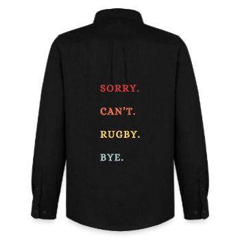Sorry Can't Rugby Bye - Men's Oxford Shirt by Stanley/Stella - black - Back - AI Model Male 185 dark (185cm)