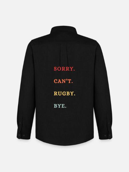 Sorry Can't Rugby Bye - Men's Oxford Shirt by Stanley/Stella - black