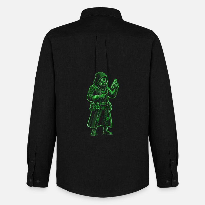 Punk Apotheker Pixel Art Retro Hacker - Männer Oxford Hemd von Stanley/Stella - Schwarz