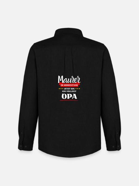 Maurer Opa - Männer Oxford Hemd von Stanley/Stella - Schwarz