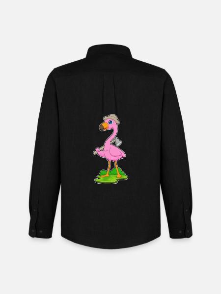 Flamingo Lumberjack Axe - Men's Oxford Shirt by Stanley/Stella - black