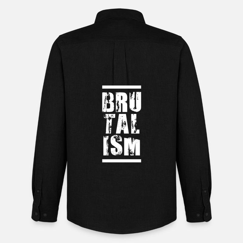 BRUTALISMUS Typografie, Kunstgestaltung, - Männer Oxford Hemd von Stanley/Stella - Schwarz