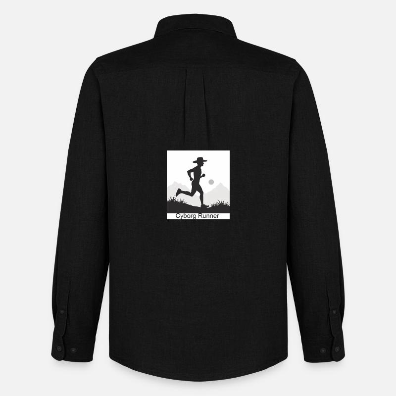 Cyborg Runner - Männer Oxford Hemd von Stanley/Stella - Schwarz