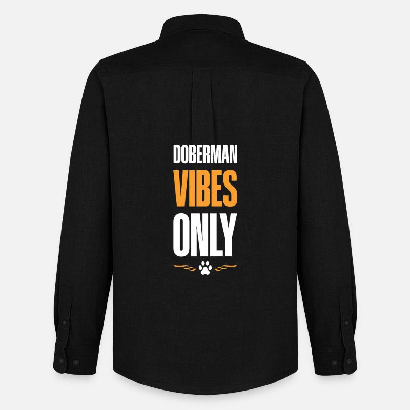Dobermann Vibes Only - Männer Oxford Hemd von Stanley/Stella - Schwarz