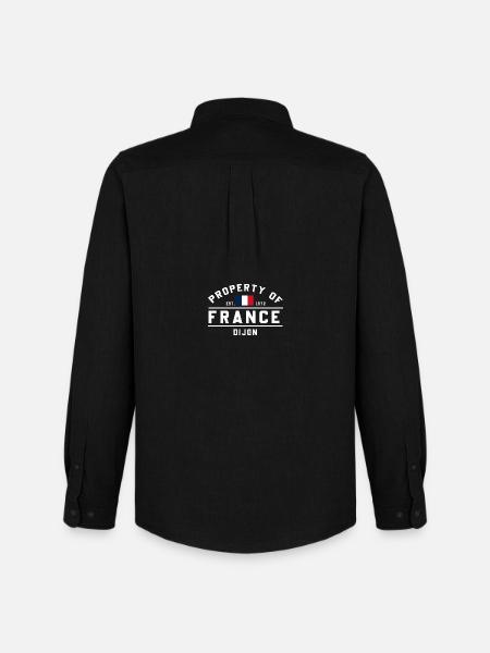 French Flag Graphic Dijon Logo - Men's Oxford Shirt by Stanley/Stella - black