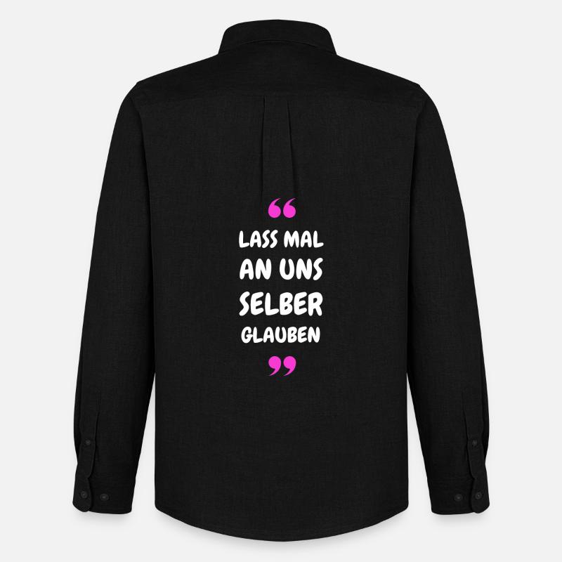 Lass mal an uns selber glauben - Männer Oxford Hemd von Stanley/Stella - Schwarz