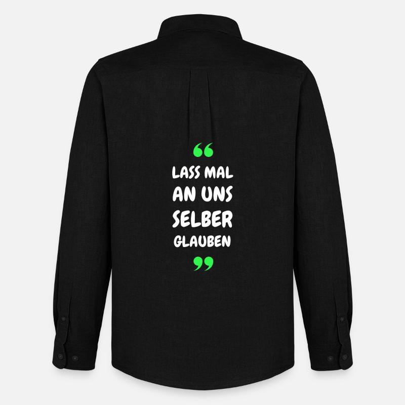 Lass mal an uns selber glauben - Männer Oxford Hemd von Stanley/Stella - Schwarz