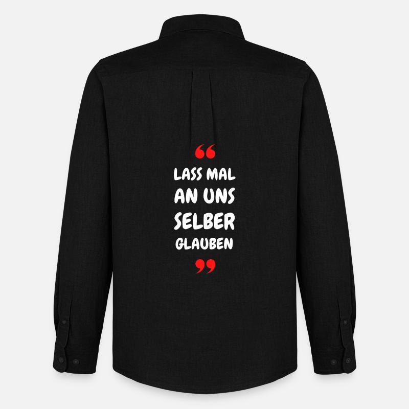 Lass mal an uns selber glauben - Männer Oxford Hemd von Stanley/Stella - Schwarz