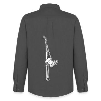 Canne à pêche - Chemise Oxford homme Stanley/Stella - charbon - Dos - AI Model Male 185 dark (185cm)