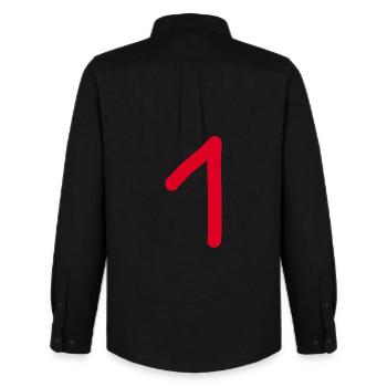 1 Number One Number Red Birthday - Men's Oxford Shirt by Stanley/Stella - black - Back - AI Model Male 185 dark (185cm)