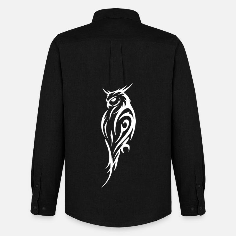 Tribal Eule Tattoo Stil - Männer Oxford Hemd von Stanley/Stella - Schwarz