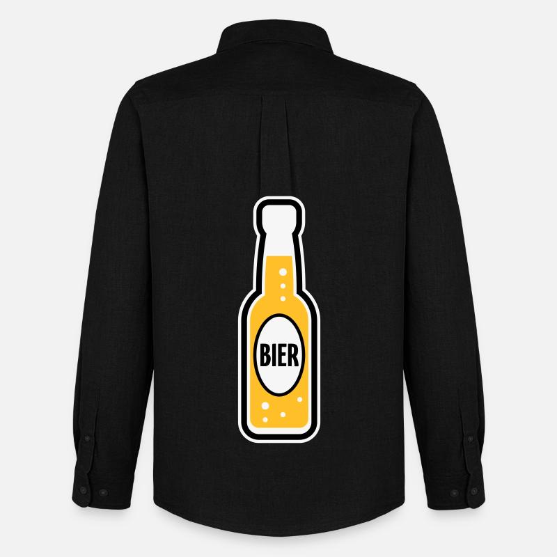 Bierflasche (Bier / Bierchen / POS 3C) - Männer Oxford Hemd von Stanley/Stella - Schwarz