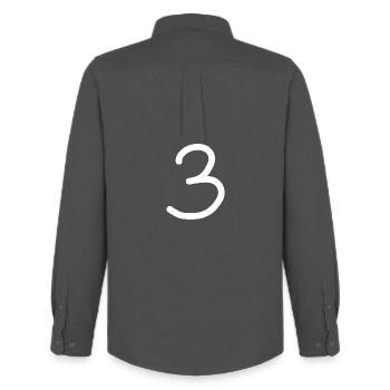 3 Nummer drei Zahl weiß Geburtstag - Männer Oxford Hemd von Stanley/Stella - Anthrazit - Hinten - AI Model Male 185 dark (185cm)