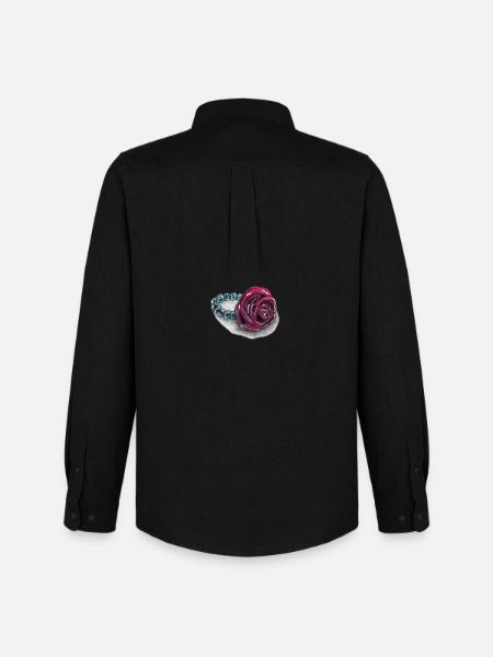 Rose heart with pearls - Men's Oxford Shirt by Stanley/Stella - black