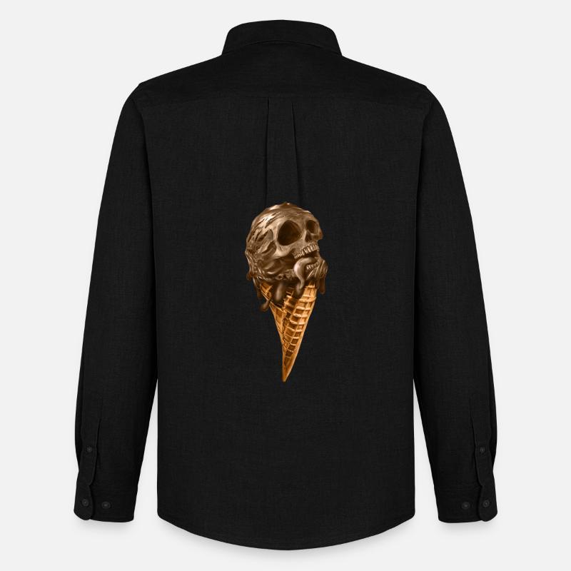 Softeis mit ätherischem Totenkopf - Männer Oxford Hemd von Stanley/Stella - Schwarz