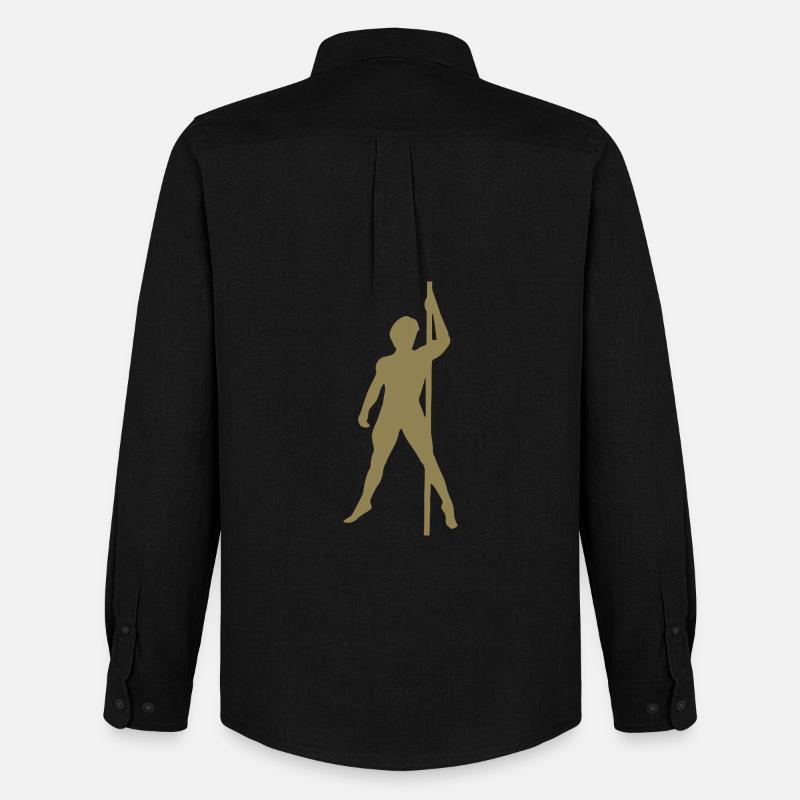 Männer Silhouette Pole Dance Exotischer Tanz - Männer Oxford Hemd von Stanley/Stella - Schwarz