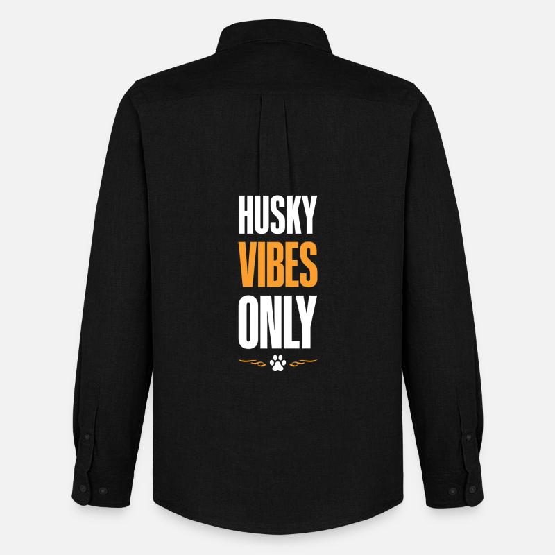 Husky Vibes Only - Männer Oxford Hemd von Stanley/Stella - Schwarz