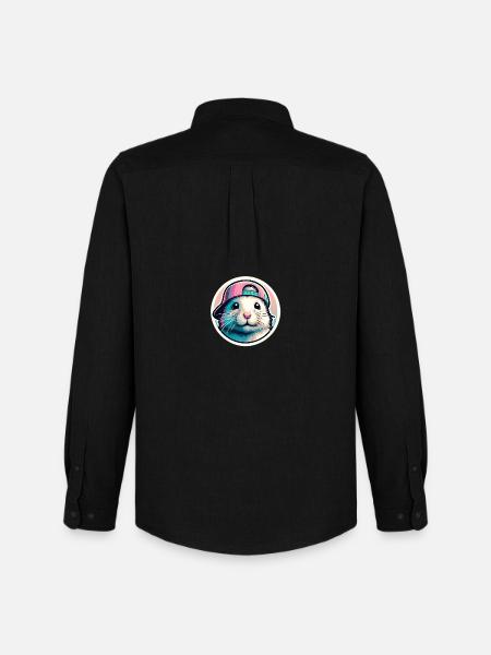 Hamster with cap in pastel - Men's Oxford Shirt by Stanley/Stella - black