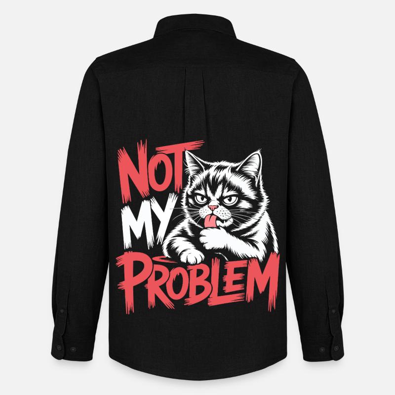 Nicht meine Problemkatze - Männer Oxford Hemd von Stanley/Stella - Schwarz
