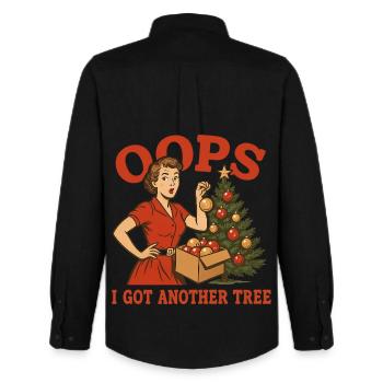 Oops I Got Another Tree - Men's Oxford Shirt by Stanley/Stella - black - Back - AI Model Male 185 dark (185cm)