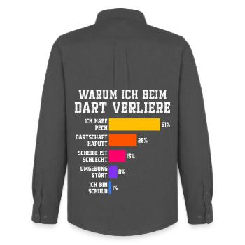 Warum ich beim Dart verliere Darts - Männer Oxford Hemd von Stanley/Stella - Anthrazit - Hinten - AI Model Male 185 dark (185cm)
