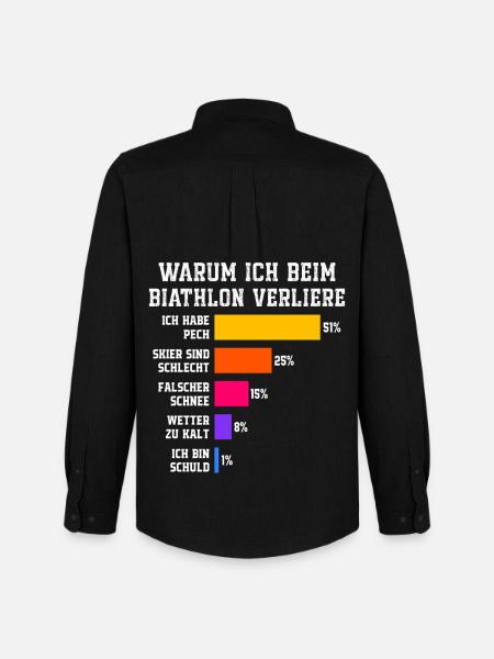 Biatlon Hvorfor jeg taber i skiskydning - Oxfordskjorte herre Stanley/Stella - sort