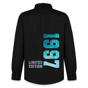 1997 Édition Limitée 29 ans anniversaire - Chemise Oxford homme Stanley/Stella - noir - Dos - AI Model Male 185 dark (185cm)