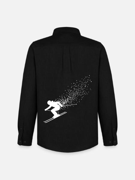 Skiing Skiers Ski Skiing Holidays - Men's Oxford Shirt by Stanley/Stella - black
