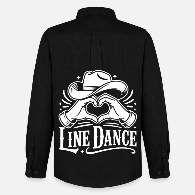 Line Dance Liebe - Männer Oxford Hemd von Stanley/Stella - Schwarz