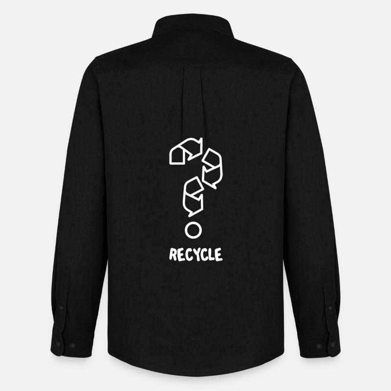 Recyceln (dunkel) - Männer Oxford Hemd von Stanley/Stella - Schwarz