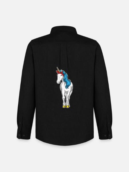 Einhorn Haarschleife - Männer Oxford Hemd von Stanley/Stella - Schwarz