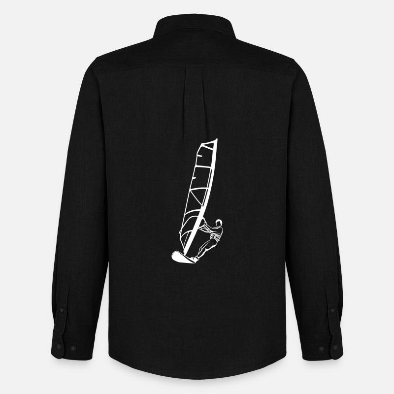 Windsurfer Junge - Männer Oxford Hemd von Stanley/Stella - Schwarz