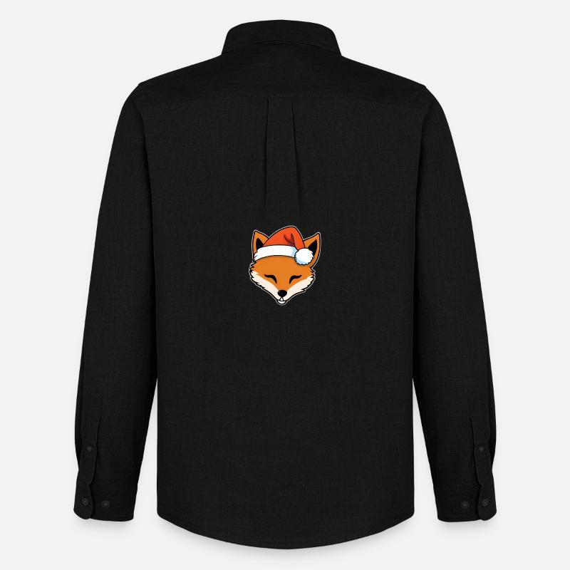 Fuchs mit Santa Hut Grafik - Männer Oxford Hemd von Stanley/Stella - Schwarz