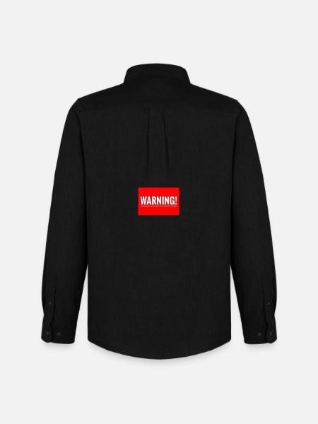 Warning Flexible Embroidery Design - Men's Oxford Shirt by Stanley/Stella - black