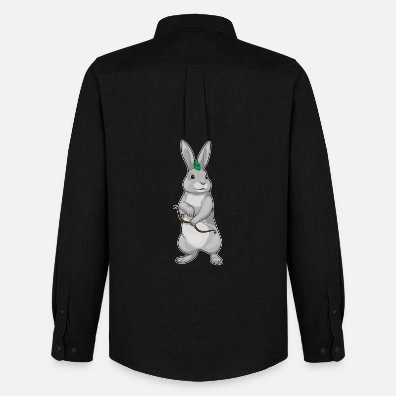 Hase Bogenschütze Bogen - Männer Oxford Hemd von Stanley/Stella - Schwarz