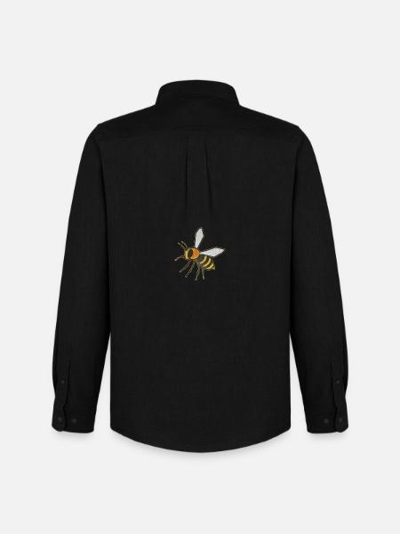 Detailed bee with natural tones - Men's Oxford Shirt by Stanley/Stella - black