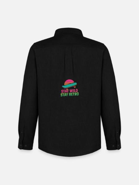 Stay Wild Retro Skate - Men's Oxford Shirt by Stanley/Stella - black